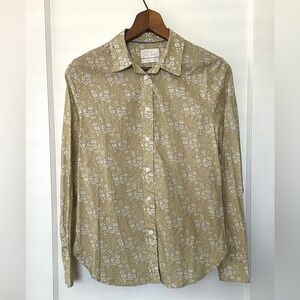J.Crew Women’s Size 6 Slim Fit Floral Green Liberty Fabrics Button Down Shirt